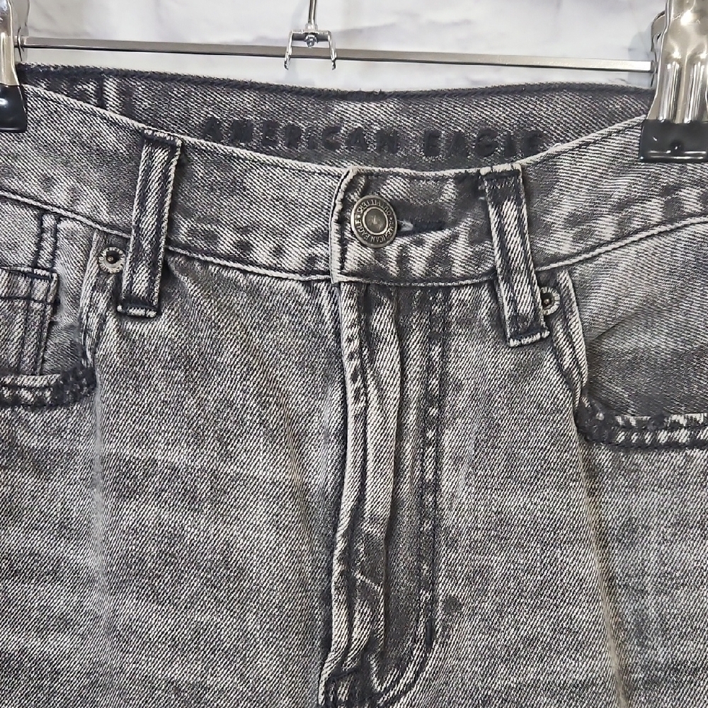 American Eagle Outfitters Mom Jean Gray Ripped Skinny Jeans - Picture 2 of 8